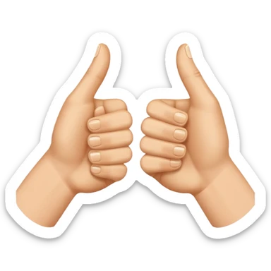 I want two tumbs up like it's done with two hands sticker