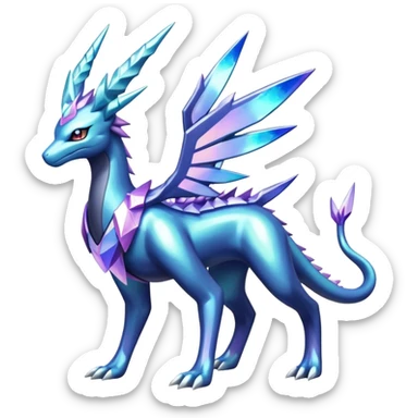 Shiny Colorful Iridescent Amaura-Dialga-Suicune-fakemon (full body) sticker