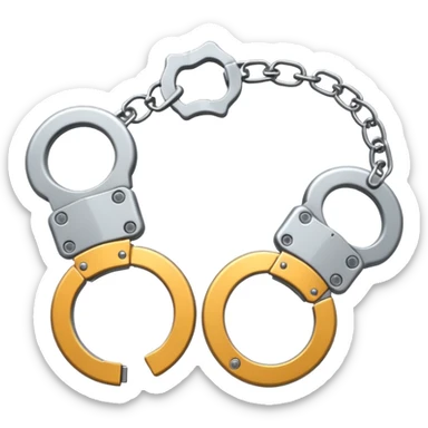 cracking handcuffs with little effects of cracks with 4k  sticker