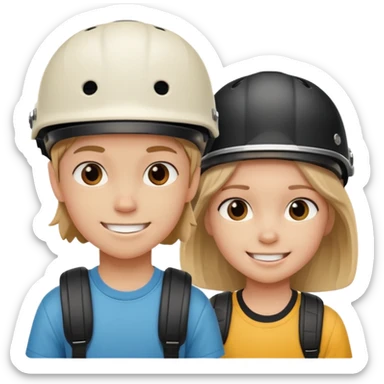 skateboarder girl boy mugshot with helmet sticker