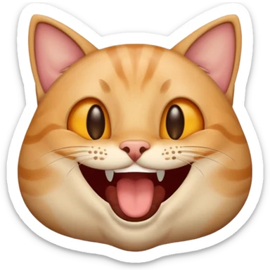 Combine Cat laughing emoji and 😁 this emoji sticker