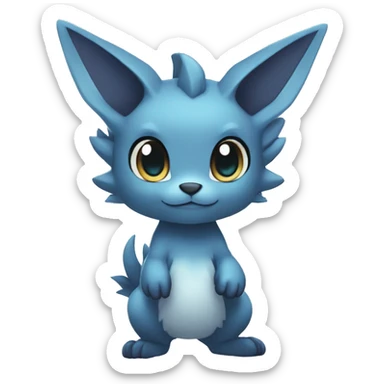 a anthro chibi-style dark-type-ice-type Fakémon-hybrid full body sticker