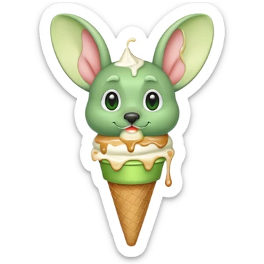grogu eating ice cream  sticker