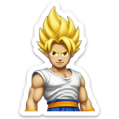 blond saiyan with horn sticker