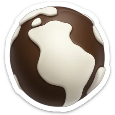 planeta tierra de chocolate blanco y negro sticker