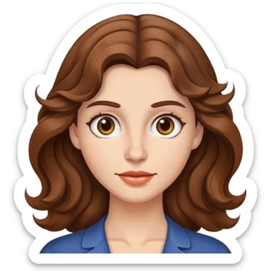 woman with wavy brow and long hair sticker