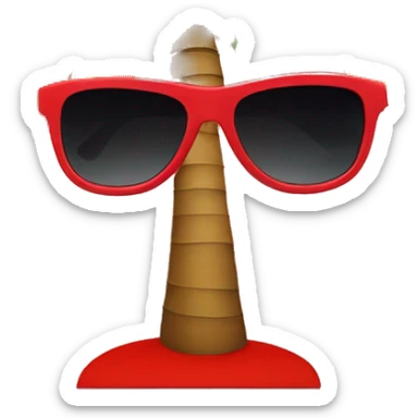 a palm tree wearing sunglasses on a red carpet  sticker