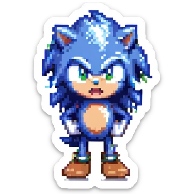 Sonic the Hedgehog with a surprised expression sticker