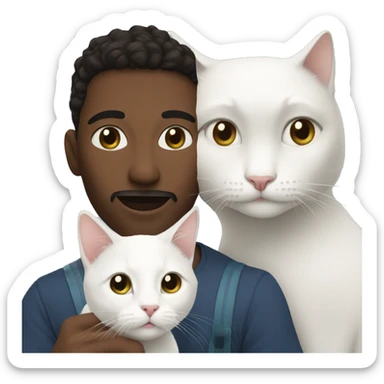 indoors selfie with a white cat sticker
