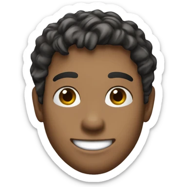 Create a friendly male avatar with short, messy dark hair, a warm smile, and wearing a casual hoodie. The style should feel relaxed and approachable. sticker