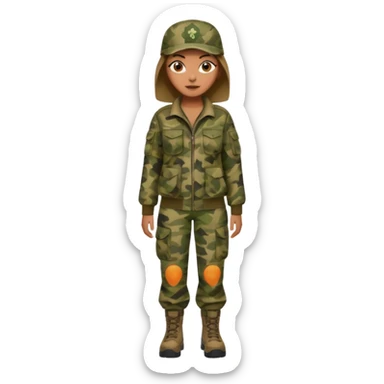 realistic full body camo baddie sticker