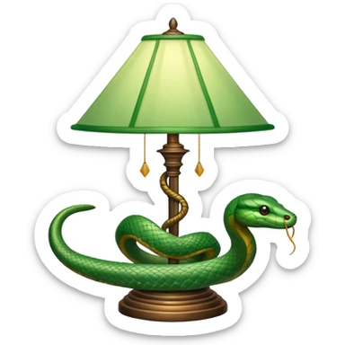 uma lamparina com uma cobra em volta  sticker