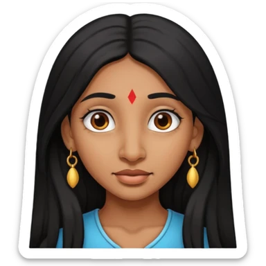 a indian girl with a big nose sticker