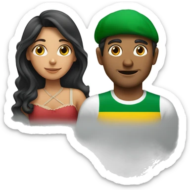 Brazilian girl and italian man abracing sticker