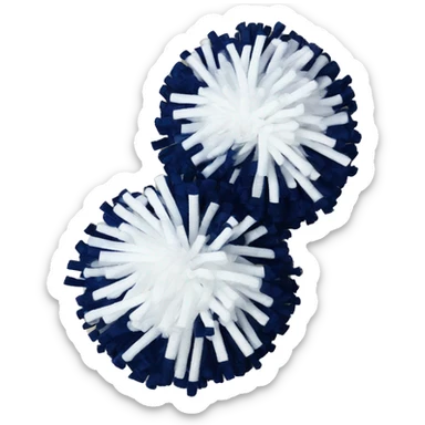 navy blue and white cheer poms sticker
