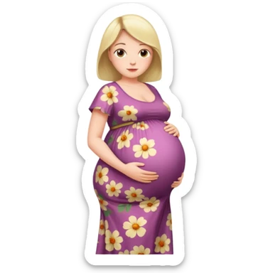 heavily pregnant woman with very very large overdue  belly sticker