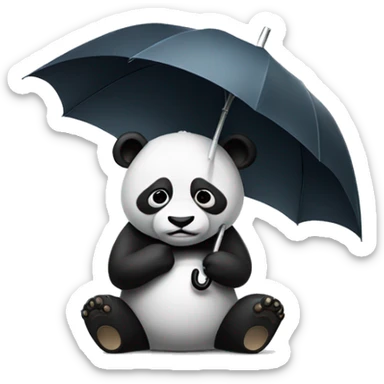 Sad panda Holding a umbrella  sticker