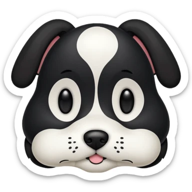Dumb dog black floppy ears and white sticker