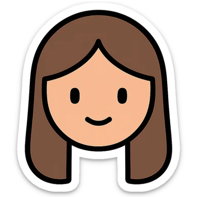 Simple girl face with long hair sticker