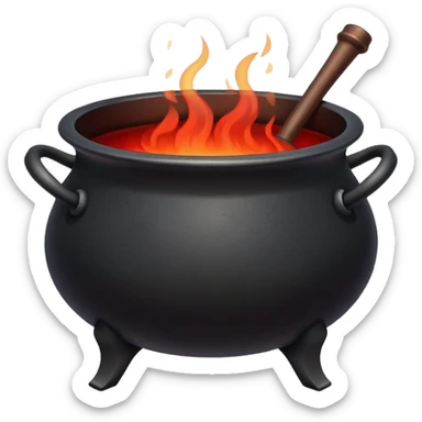 Cauldron red Gothic sticker