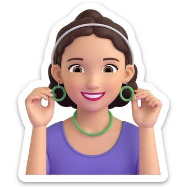 smiling girl with hoop earrings sticker