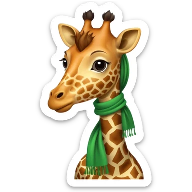 Giraffe with green Scarves sticker