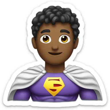 Superhero upper body with a big F in the chest sticker