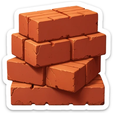 Two red bricks stacked on top of each other sticker