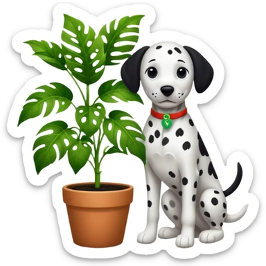 Dalmatian and plant sticker