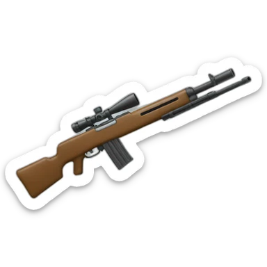 A rifle in the style of android blob emojis sticker