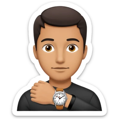 man wearing a black strap watch sticker