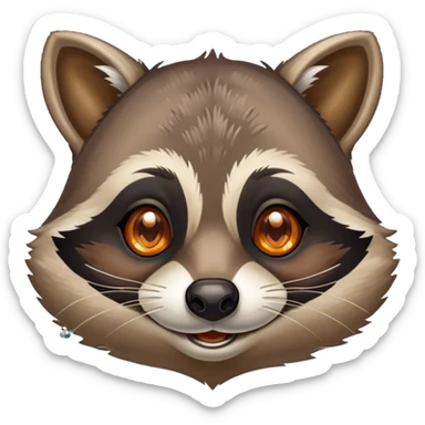Victorian fairytale illustration depicting a happy raccoon with tanned skin, adorned with amber and diamonds sticker