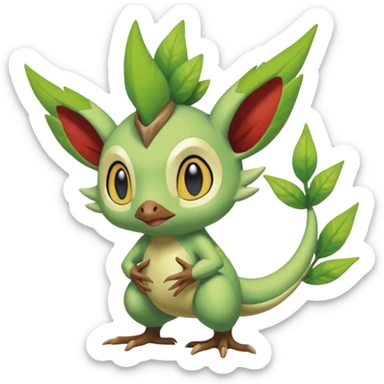  Fey Toony Axew-Grookey-Celebi-Amaura-Grovyle-Shaymin-fusion-hybrid sticker