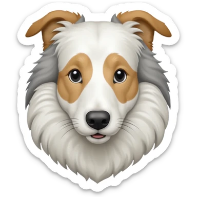 obese borzoi dog sticker