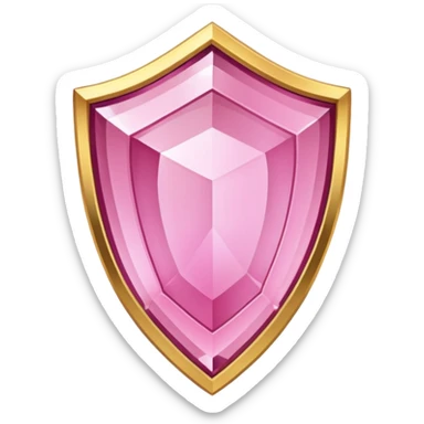 Pink crystal shield golden border sticker