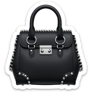 Ultra realistic Alexander Wang bag, in a dark gothic aesthetic style with matching dark gothic style Luxury embellishments, 8k hd quailty  sticker
