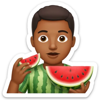 Black person eating watermelon  sticker