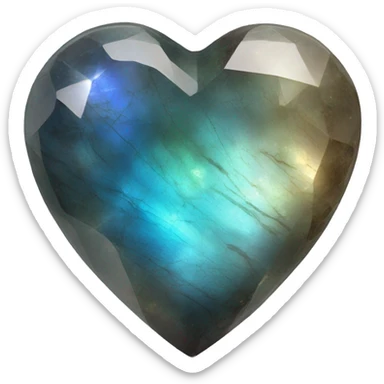 Labradorite crystal heart sticker