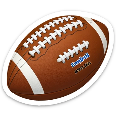 American football colored #69BE29 with stitching colored #002243 sticker