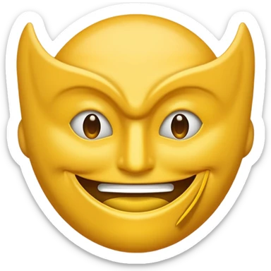 Un emoji qui veut rire mais qui est caché derrière une masque sticker