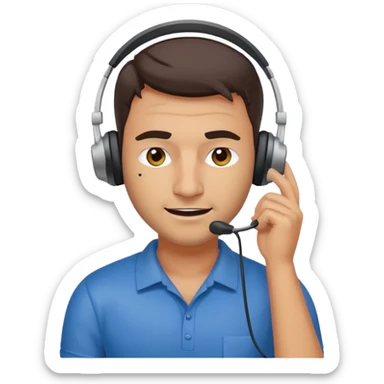 mean looking phone scammer in sketchy call center from pakistan working our of bedroom sticker