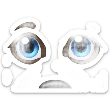 light brown and white husky with long eyelashes, one blue eye  sticker