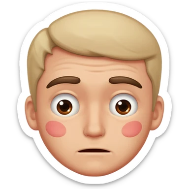 drunk guy blushing and embarrassed sticker