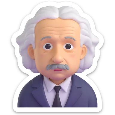 Albert Einstein with a sad expression sticker