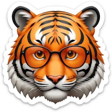 tiger head with dark sunglasses sticker