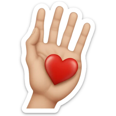 hand heart with red hert in sticker