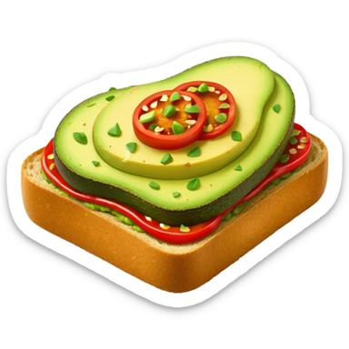 Avocado toast, with chili flakes sticker