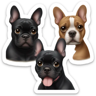 Two black frenchies one boy one girl sticker