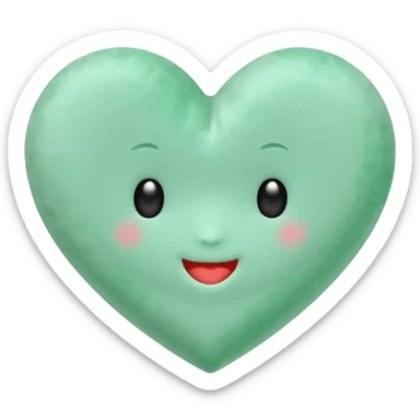 heart with a velvet mint center sticker