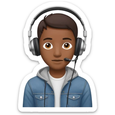 Brown and jeanse headphones beats minimalism sticker